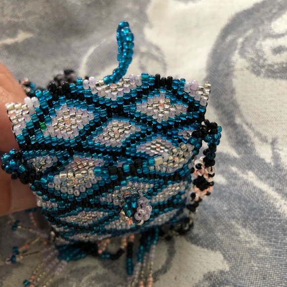 Southwestern Blue Beaded Medicine Bag Necklace NWOT - Picture 6 of 7